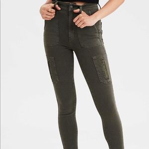 American Eagle HIGHEST WAIST JEGGING green cargo